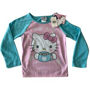Hello Kitty Sanrio Girl Pajama PJ Top Sz 6 Fleece Long Sleeve Shirt NWT $44 Gift